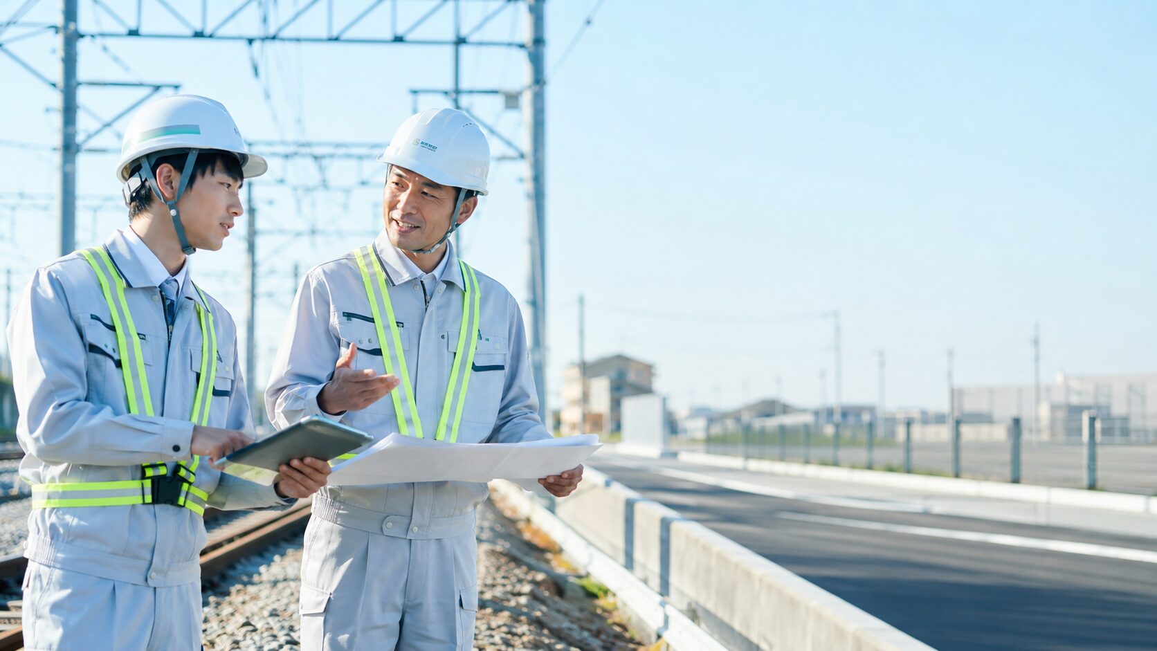 先輩社員が優しく指導し、若手社員が真剣な表情で話を聞いている様子(AI生成画像)